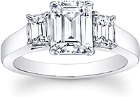 Emerald Cut 3-Stone Diamond Engagement Ring