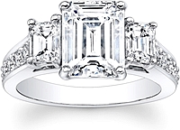 Emerald Cut 3-Stone Diamond Engagement Ring
