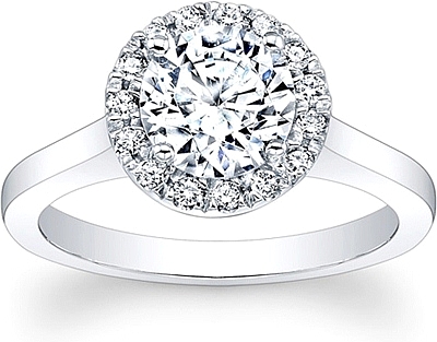 Round cut pave engagement ring