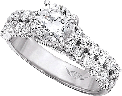 flyerfit double row common prong diamond engagement ring 5139dblxse martin flyer flyerfit