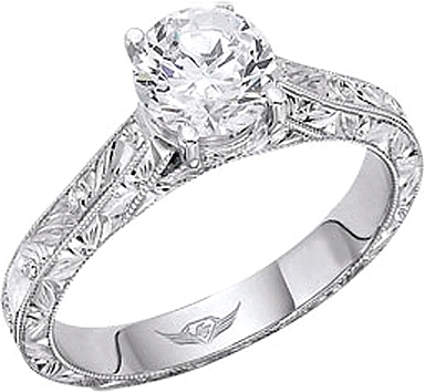 Engraved engagement ring band