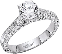 FlyerFit Hand Engraved Solitaire Engagement Ring
