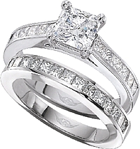 FlyerFit Princess Cut Channel-Set Diamond Engagement Ring