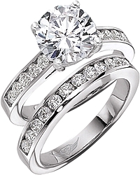 FlyerFit Round Brilliant Channel-Set Diamond Engagement Ring