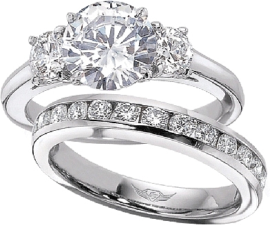 This image shows the setting with a 1.50ct round brilliant cut center diamond. The setting can be ordered to accommodate any shape/size diamond listed in the setting details section below. The matching wedding band is sold separately.