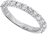 FlyerFit Shared Prong Round Brilliant Diamond Wedding Band
