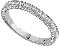FlyerFit Three Sided Pave Diamond Band
