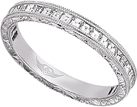 FlyerFit Vintage Channel-Set Asscher Cut Diamond Band