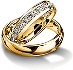 Shown here in 18K yellow gold with and without diamonds; Each sold separately.