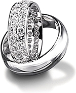 Shown here in 18K white gold with and without diamonds; Each sold separately.