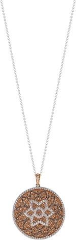 Gregg Ruth 18k White Gold Natural White & Chocolate Diamond Pendant- 3.10ct TW