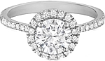 Henri Daussi Pave Diamond Halo Engagement Ring