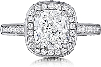 Henri Daussi Pave Halo Diamond Engagement Ring