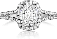 Henri Daussi Split Shank Diamond Engagement Ring