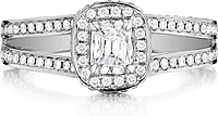 Henri Daussi Split Shank Diamond Engagement Ring