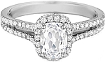 Henri Daussi Split Shank Pave Diamond Engagement Ring