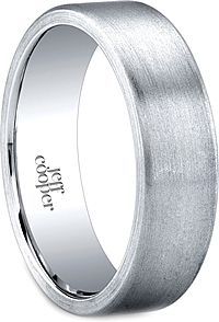 Jeff Cooper Brush Finish Men's Wedding Band-6mm