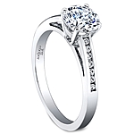 Jeff Cooper Channel-Set Engagement Ring with Round Brilliant Side Stones
