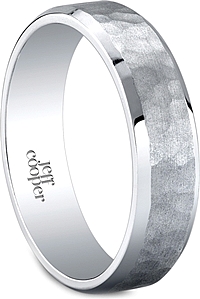 Jeff Cooper Hammered Men's Wedding Band-6mm