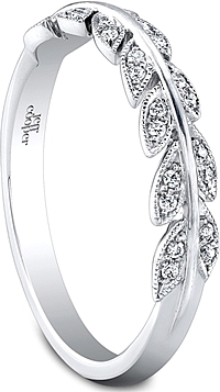 Jeff Cooper Leaf Motif Diamond Wedding Band