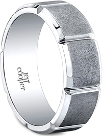 Jeff Cooper Satin Segmented Wedding Band-7.5mm