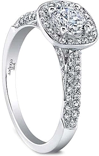 Jeff Cooper 'Talitha' Micropave Halo Diamond Engagement Ring