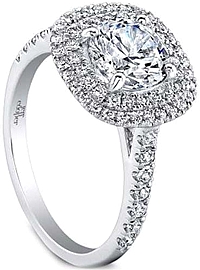 Jeff Cooper 'Teagan' Double Halo Diamond Engagement Ring