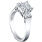 Jeff Cooper Three Stone Princess Cut Lattice Engagement Ring