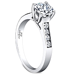 Jeff Cooper Trellis Engagement Ring with Channel-Set Side Diamonds