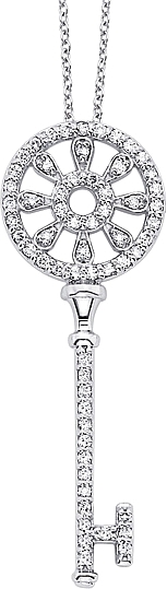 KC Designs 14k White Gold Diamond Key Pendant