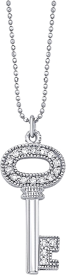 KC Designs 14k White Gold Diamond Key Pendant