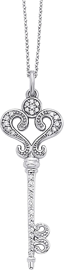 KC Designs 14k White Gold Diamond Key Pendant