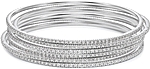 This picture shows six 14k white gold diamond bangles; Each sold separately.