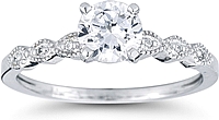 Marquise Design Pave Diamond Engagement Ring