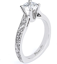Michael M. Engraved Diamond Engagement Ring