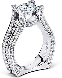 Michael M. Triple Row Diamond Engagement Ring