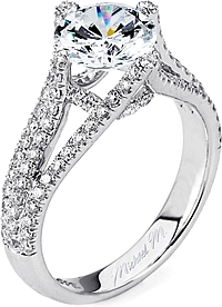Michael M. Triple Row Pave Diamond Engagement Ring