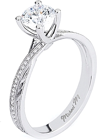 Michael M. Twist Shank Diamond Engagement Ring