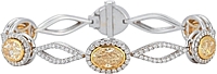 Natural Yellow & White Diamond Bracelet-10.17ct TW