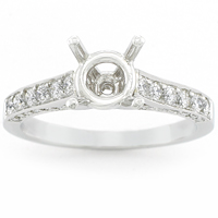 Pave Diamond Cathedral Setting .56ct tw