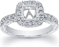 Pave Diamond Setting w/ Cushion Halo