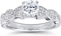 Pave Diamond "Twist" Engagement Ring