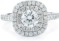 Pave Double Halo Diamond Engagement Ring 
