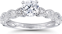 Pave Marquise Design Diamond Engagement Ring