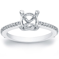 Petite Pave-set Diamond Cathedral Engagement Ring