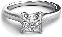 Petite Trellis Princess Cut Solitaire Diamond Engagement Ring