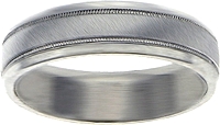Platinum Brushed and Polished 6mm Comfort-Fit Band