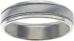 Platinum Brushed and Polished 6mm Comfort-Fit Band