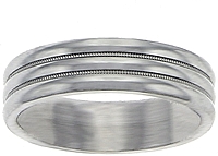 Platinum Milgrain Comfort-Fit Wedding Band