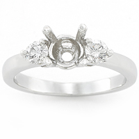 Platinum Setting with Two Round Diamond Accents .30ct tw